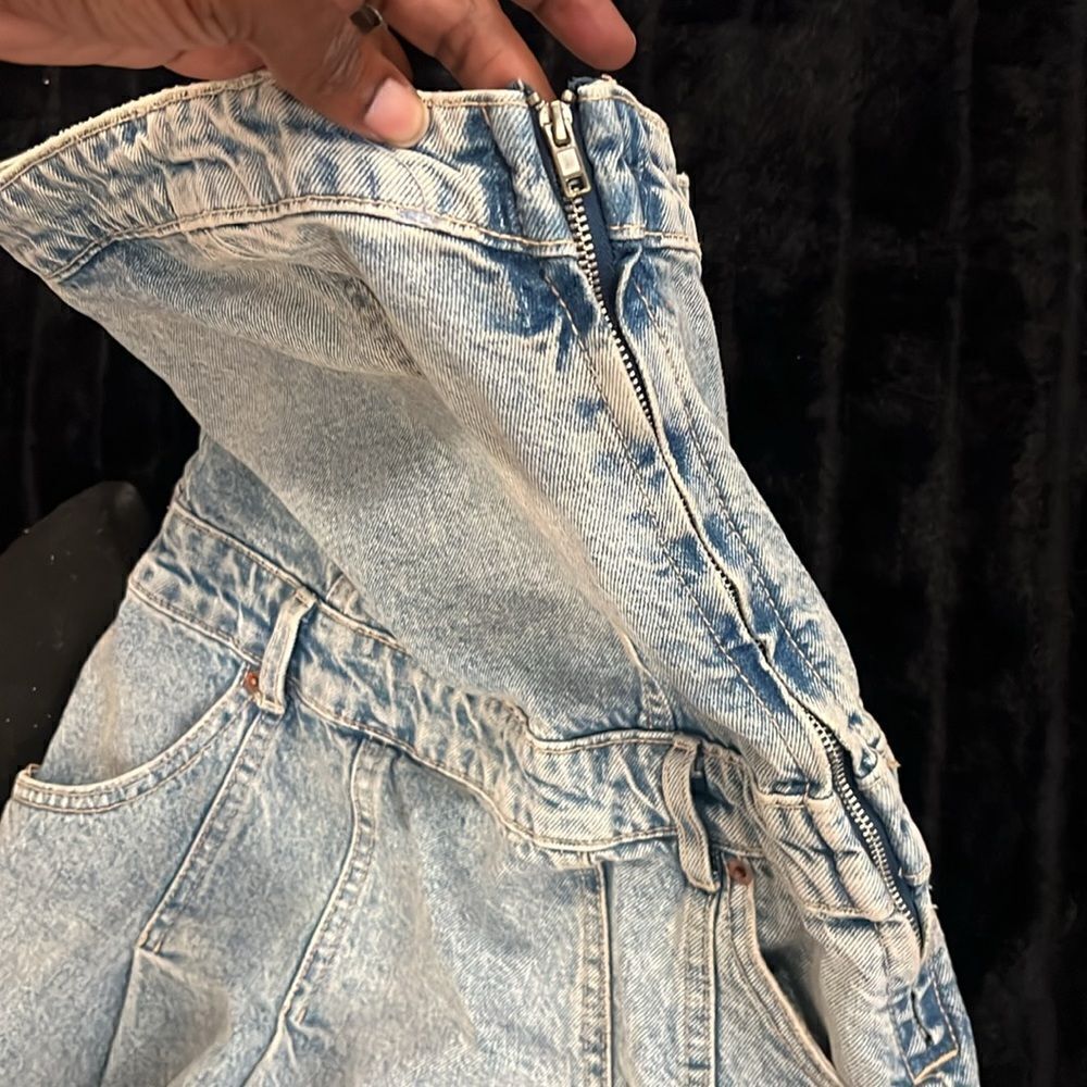 Zara PLEATED TRF DENIM DRESS - Picture 5 of 7